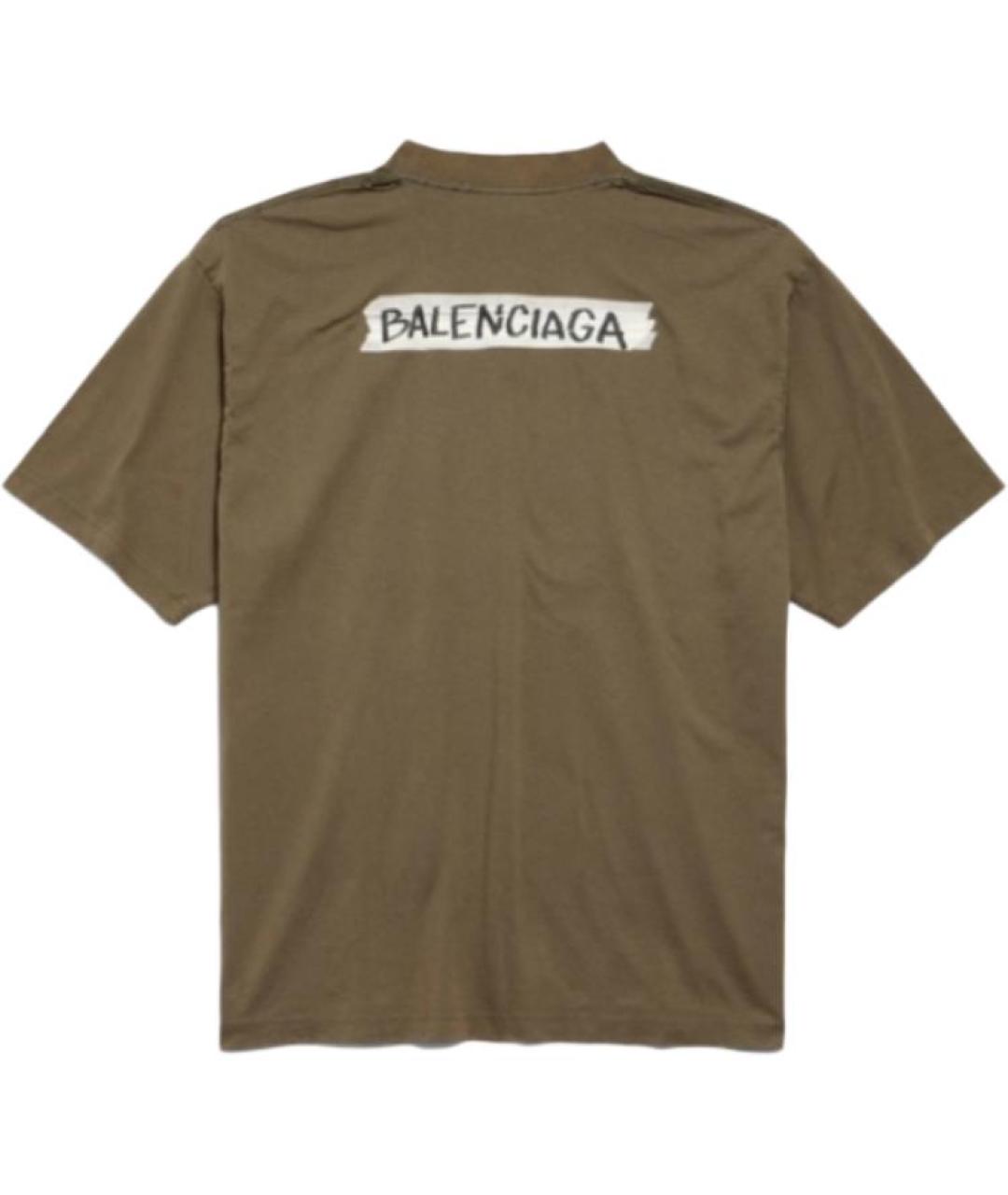 BALENCIAGA Хаки футболка, фото 2