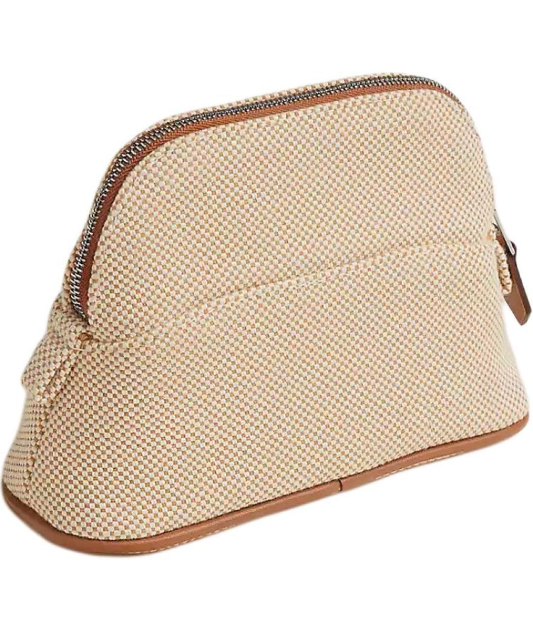 HERMES Бежевая хлопковая косметичка, фото 2