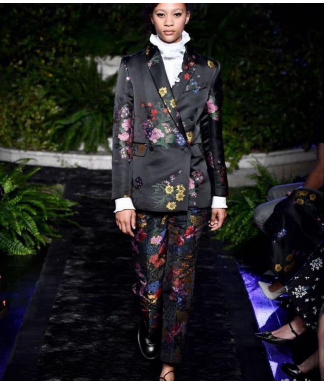 ERDEM Черные прямые брюки, фото 2