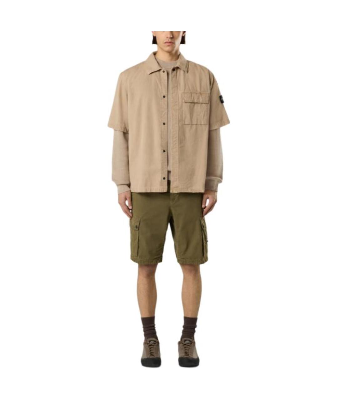 STONE ISLAND Бежевая классическая рубашка, фото 3