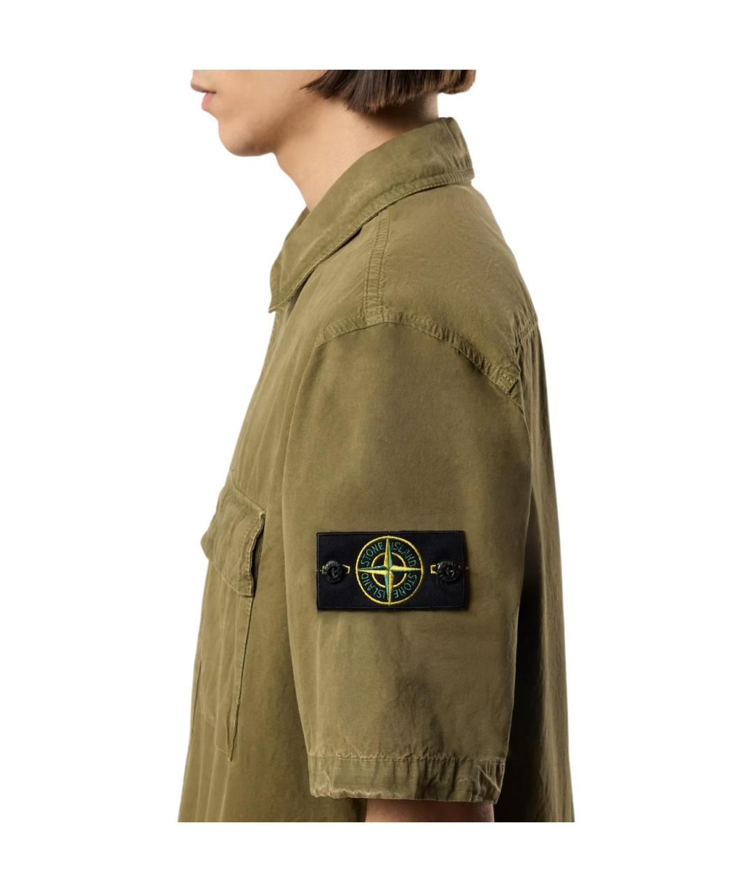 STONE ISLAND Зеленая классическая рубашка, фото 5