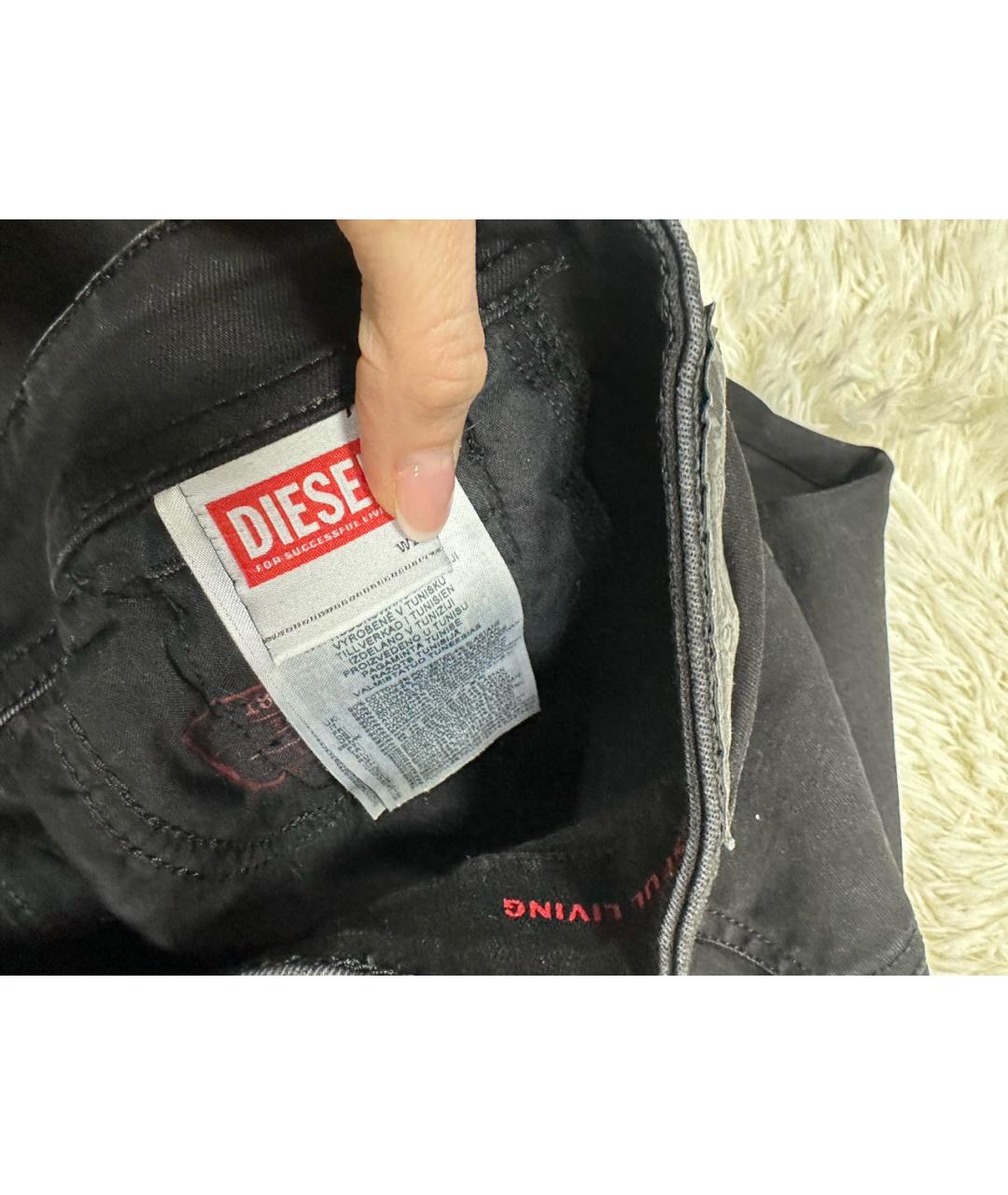 DIESEL Черные хлопковые джинсы слим, фото 4