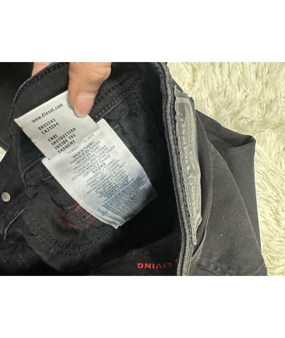 DIESEL Черные хлопковые джинсы слим, фото 6