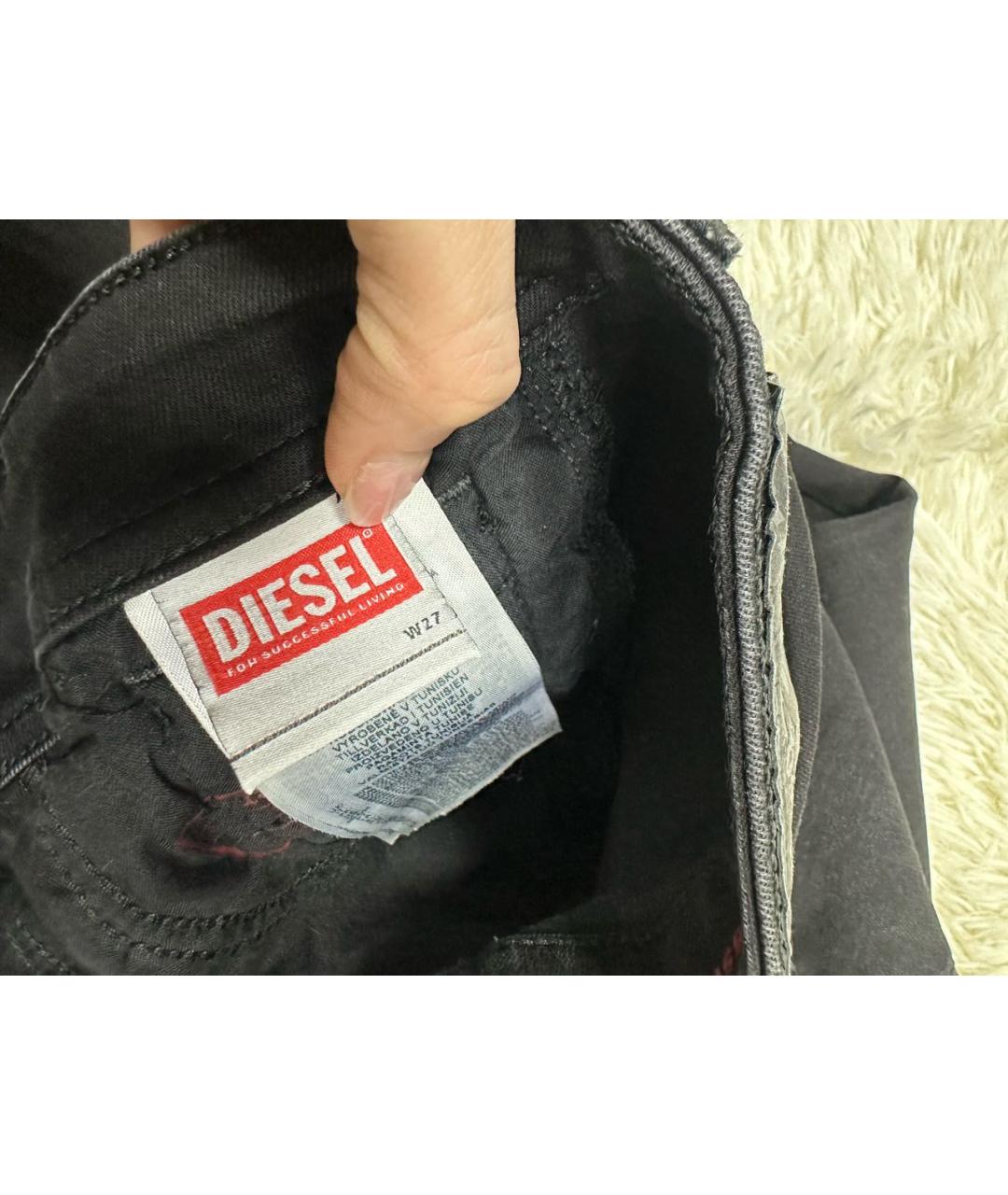 DIESEL Черные хлопковые джинсы слим, фото 5