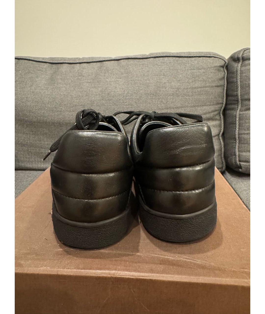 LOUIS VUITTON Черные кожаные низкие кроссовки / кеды, фото 4