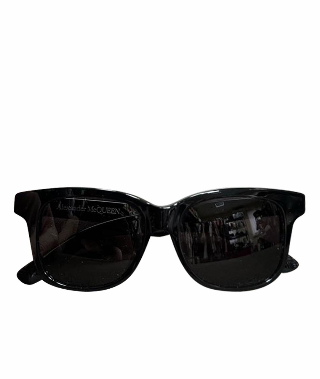 ALEXANDER MCQUEEN Черные пластиковые солнцезащитные очки, фото 1