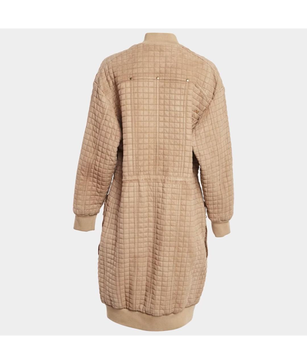 BALMAIN Бежевое кожаное пальто, фото 2