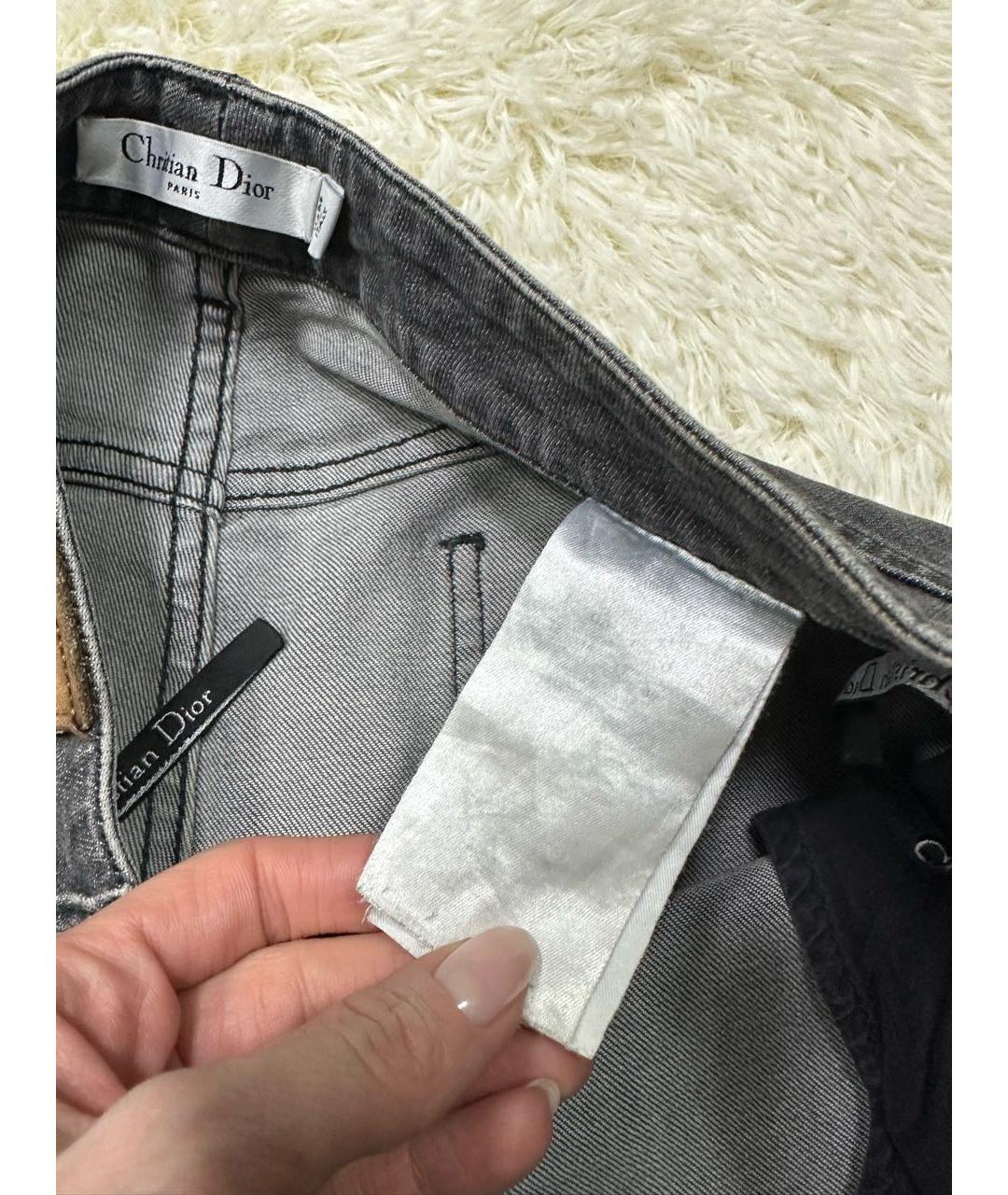 CHRISTIAN DIOR Антрацитовые хлопковые джинсы слим, фото 4