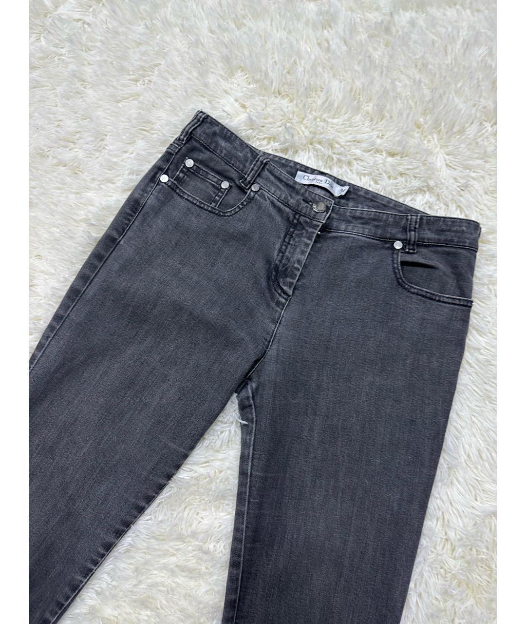 CHRISTIAN DIOR Антрацитовые хлопковые джинсы слим, фото 2