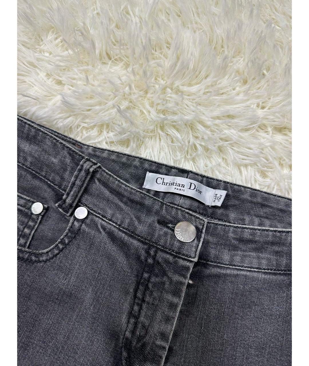 CHRISTIAN DIOR Антрацитовые хлопковые джинсы слим, фото 3
