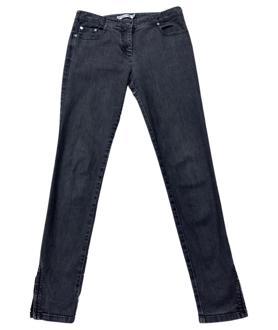 CHRISTIAN DIOR Антрацитовые хлопковые джинсы слим, фото 1