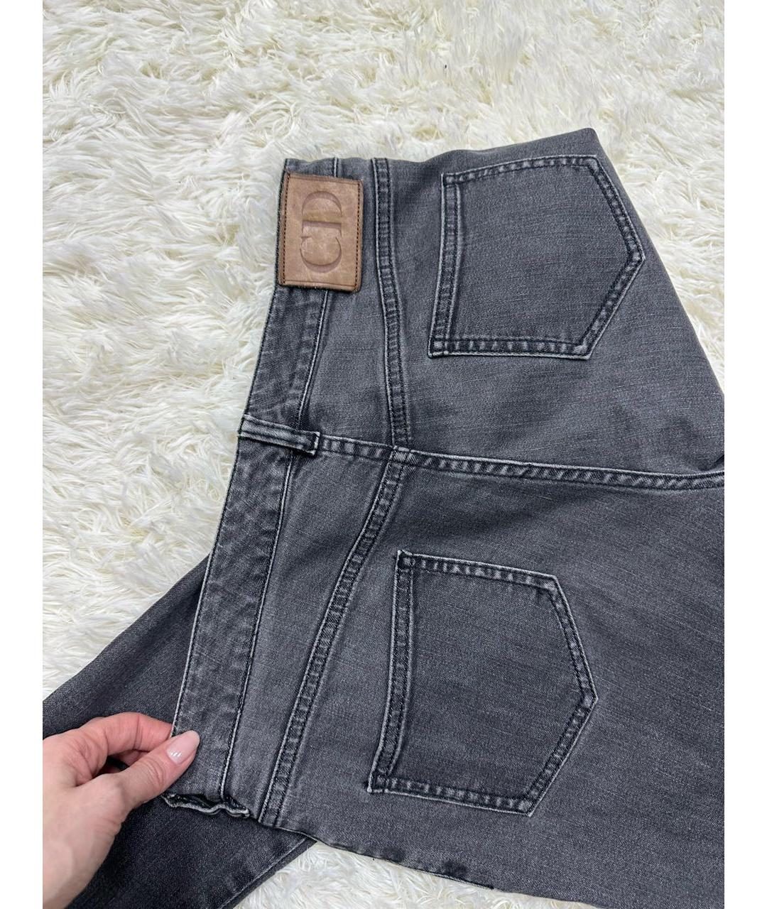 CHRISTIAN DIOR Антрацитовые хлопковые джинсы слим, фото 7