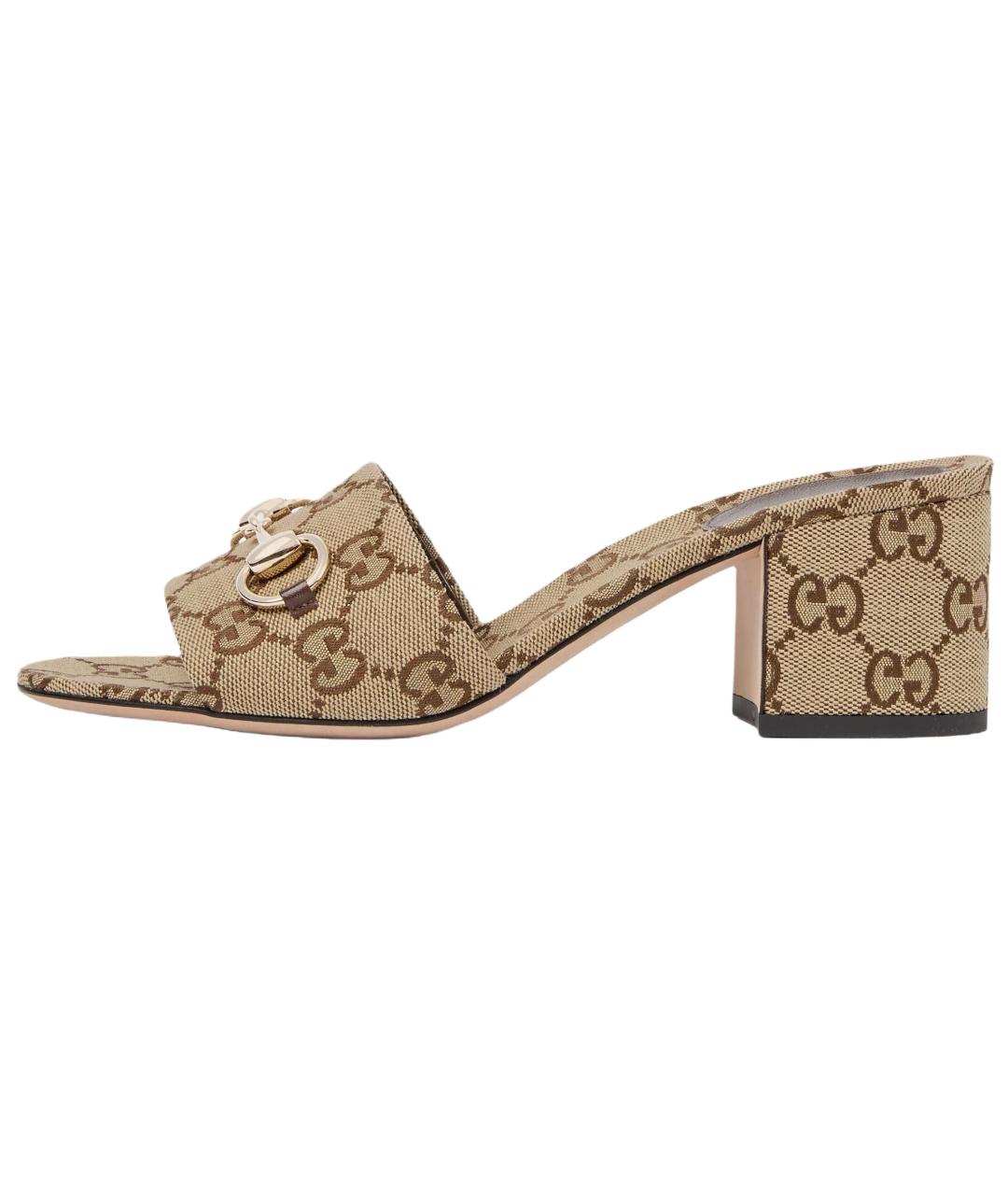 GUCCI Бежевые босоножки, фото 6