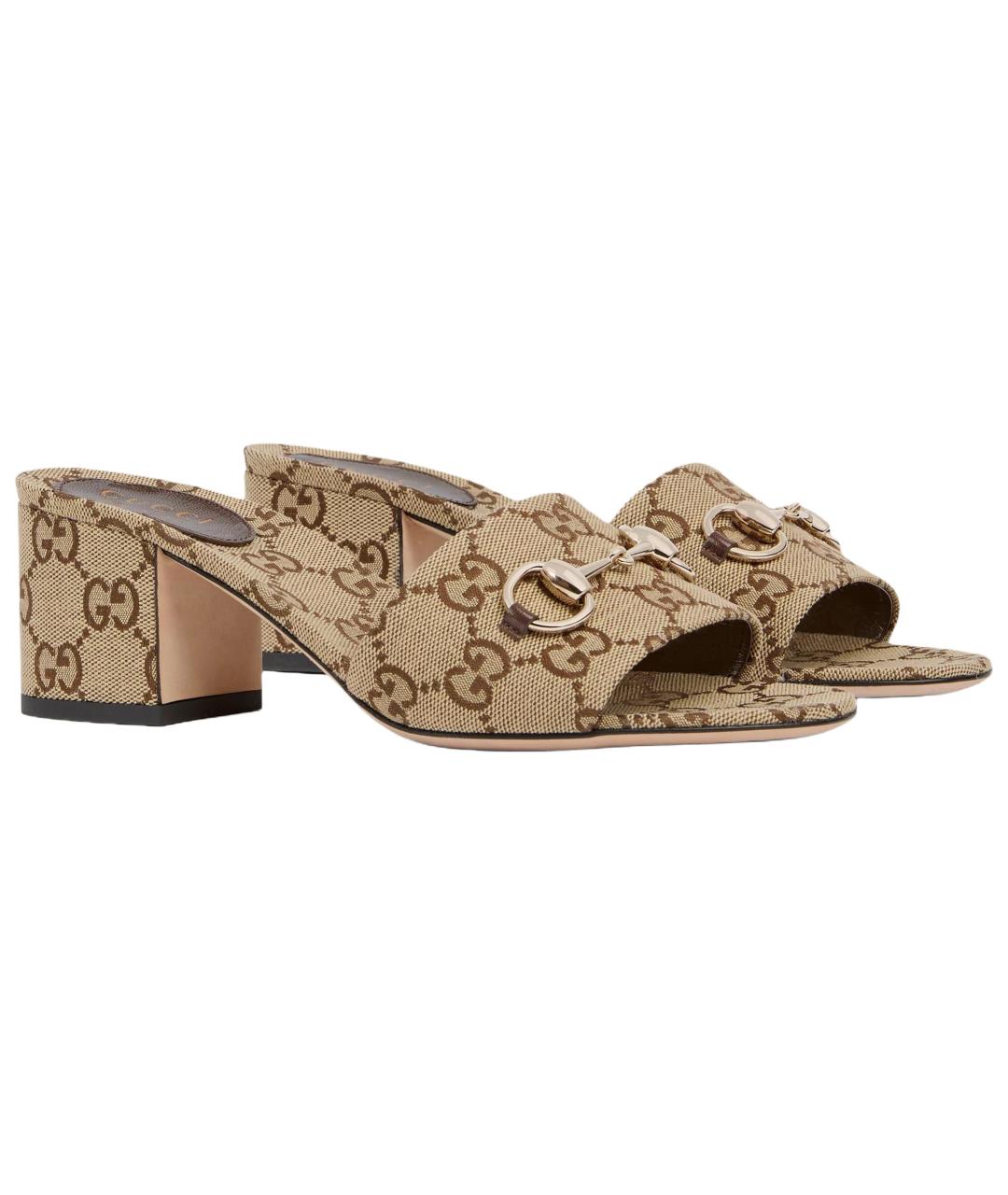 GUCCI Бежевые босоножки, фото 3