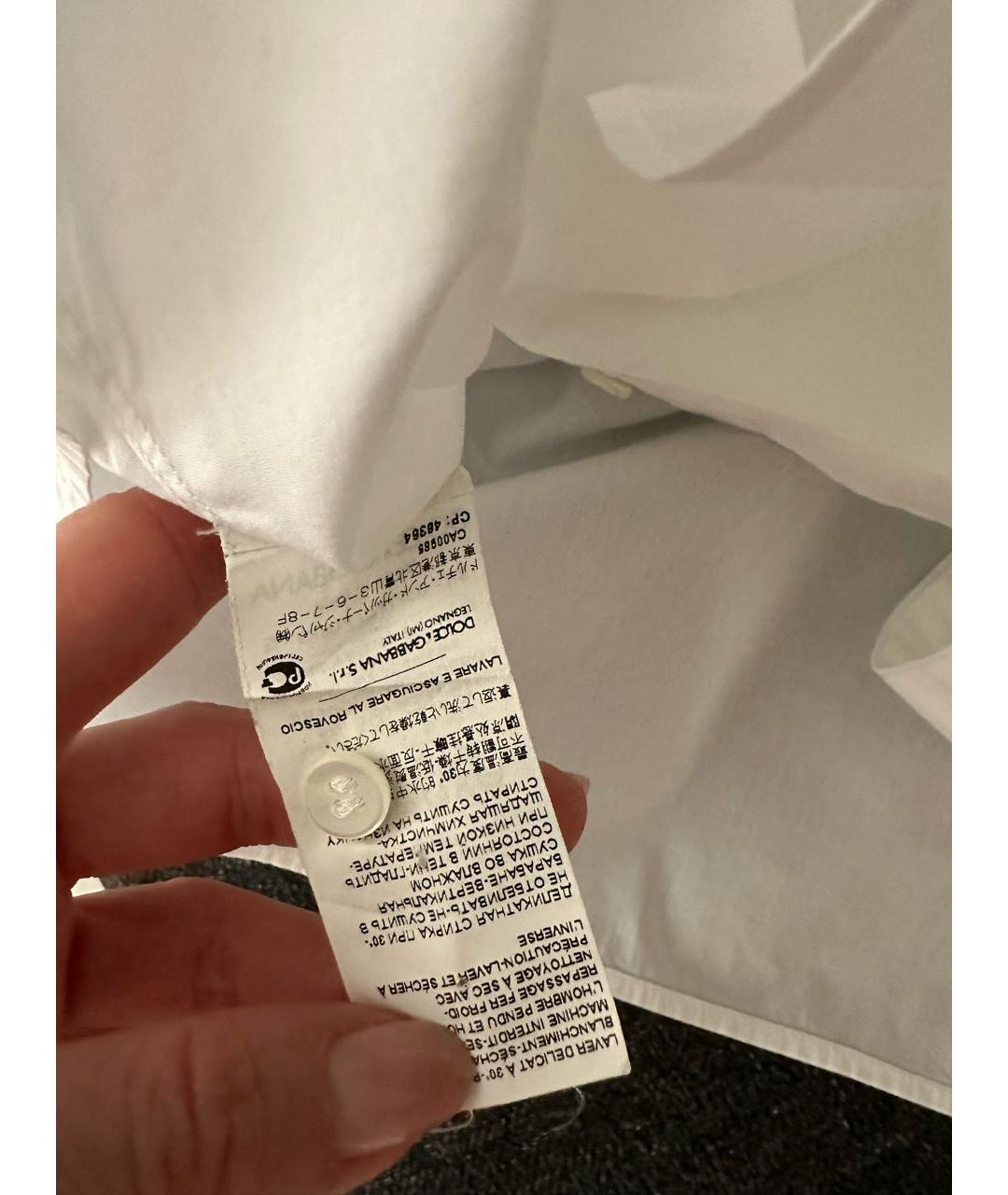 DOLCE&GABBANA Белая хлопковая кэжуал рубашка, фото 4