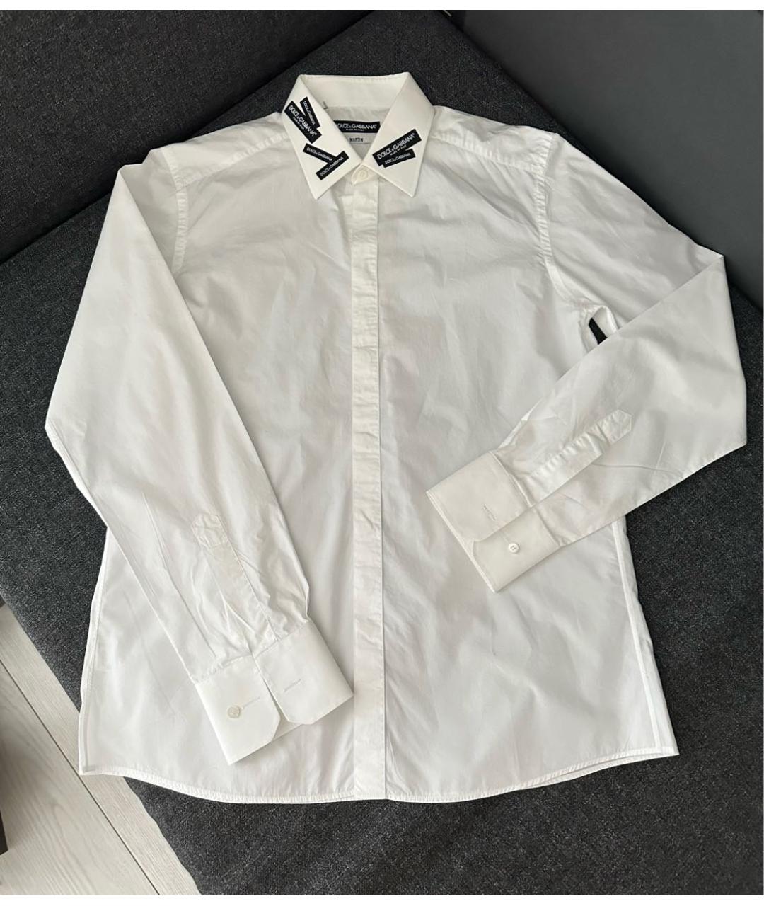 DOLCE&GABBANA Белая хлопковая кэжуал рубашка, фото 5
