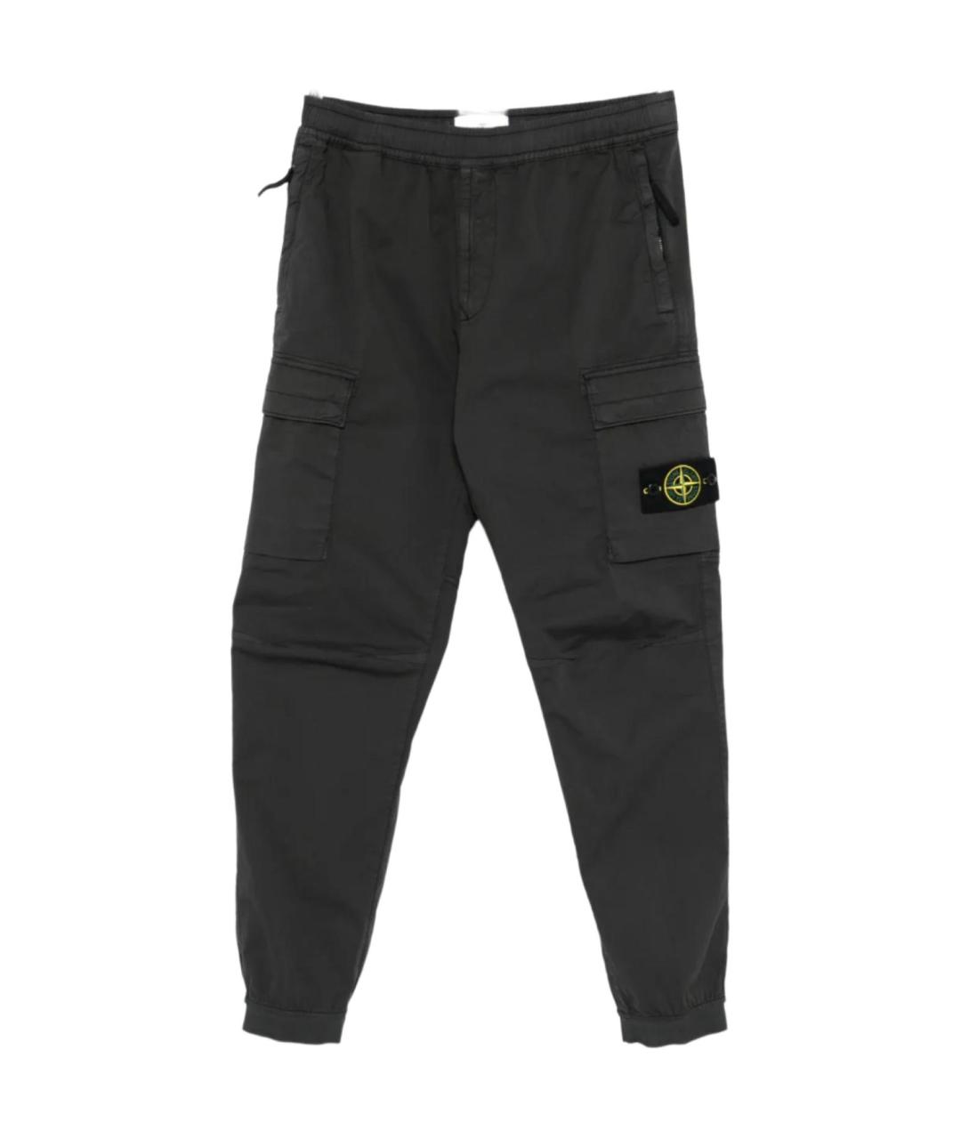 STONE ISLAND Черные брюки чинос, фото 1