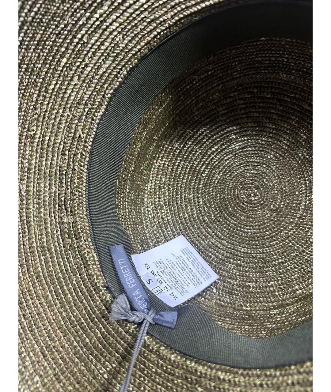 ALBERTA FERRETTI Зеленая соломенная панама, фото 3