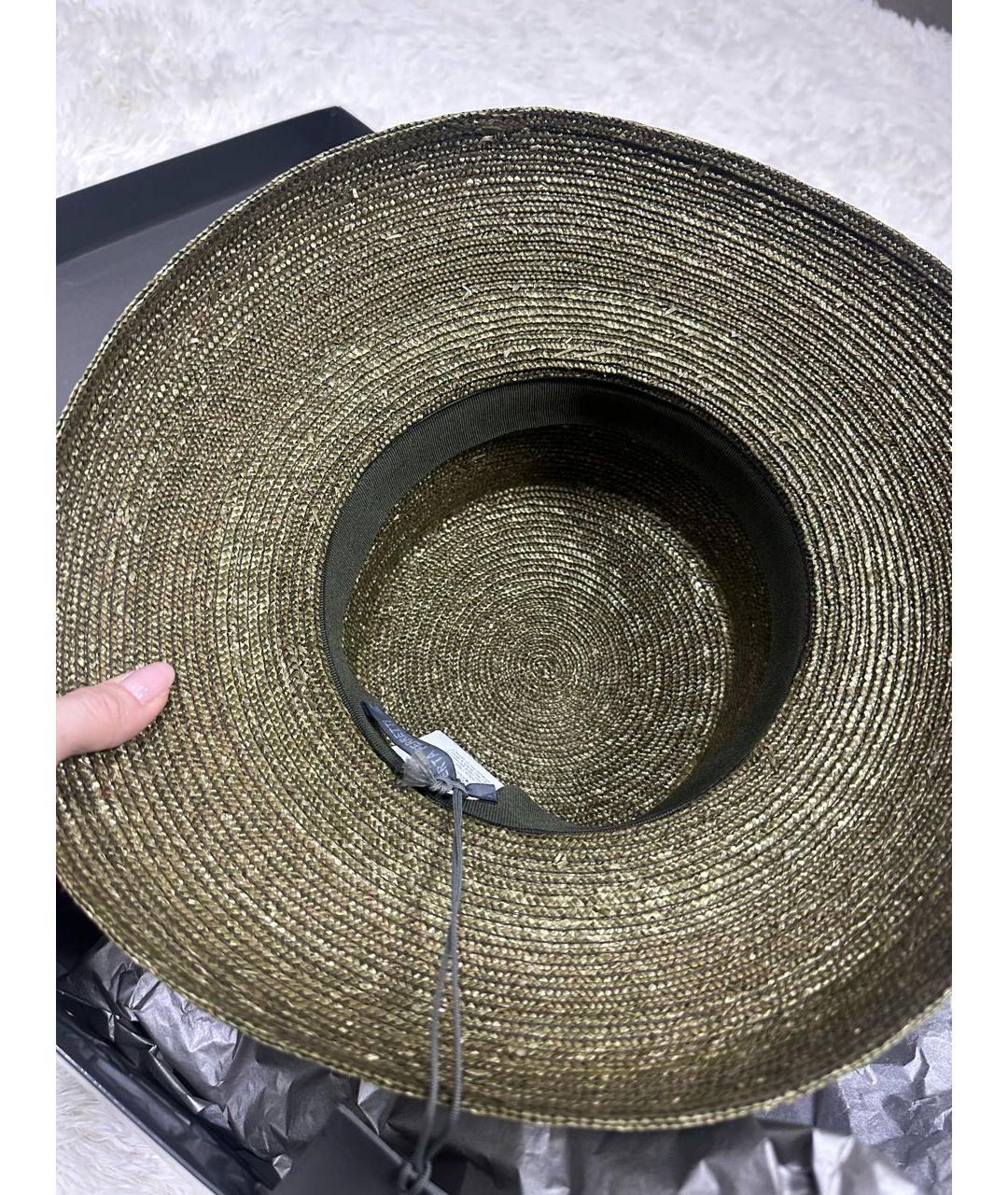 ALBERTA FERRETTI Зеленая соломенная панама, фото 2