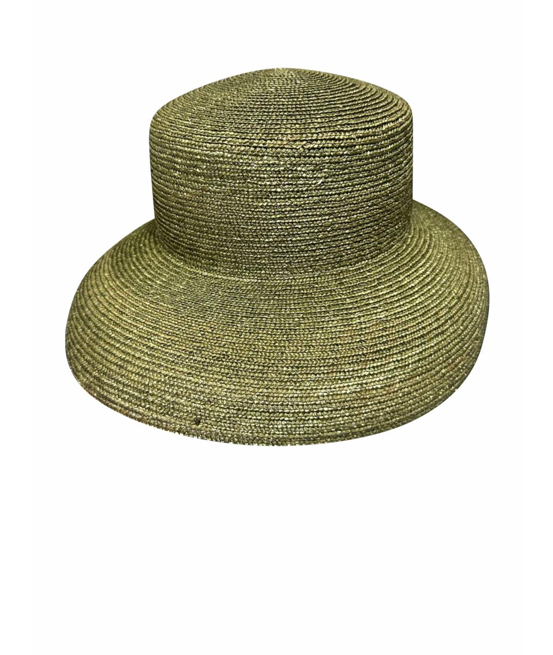 ALBERTA FERRETTI Зеленая соломенная панама, фото 1