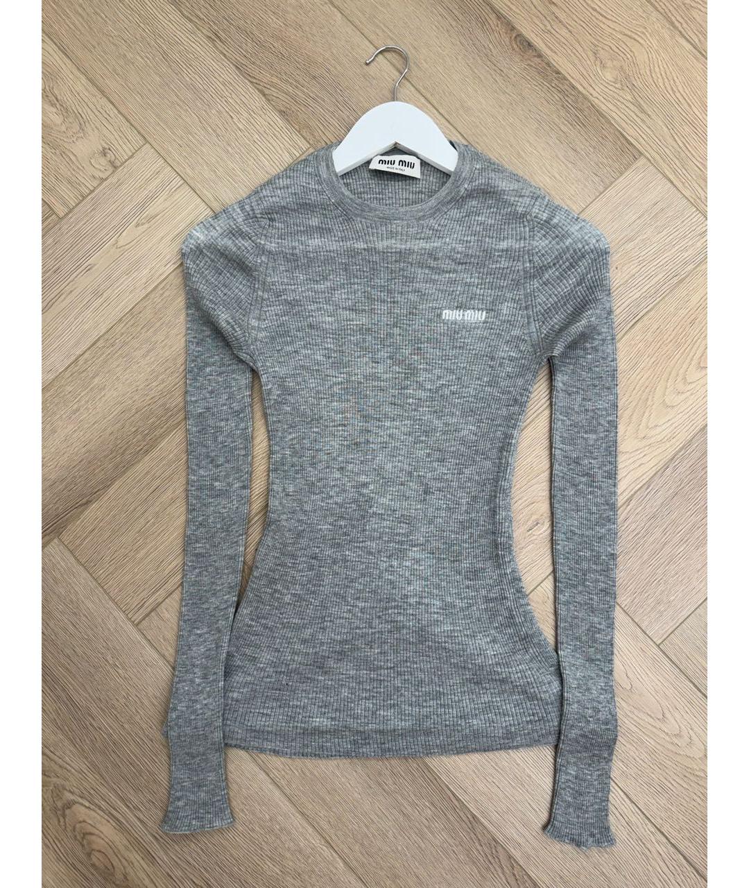 MIU MIU Серый кашемировый джемпер / свитер, фото 5