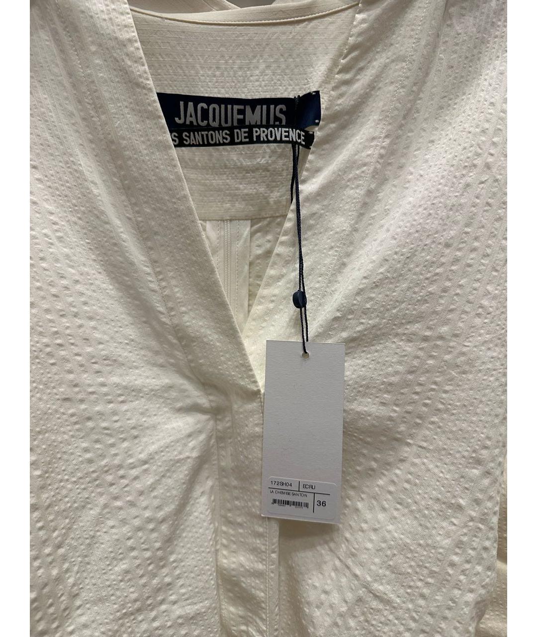 JACQUEMUS Бежевая хлопковая рубашка, фото 7