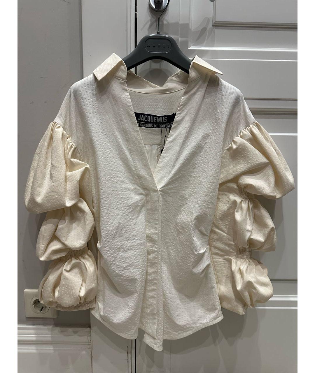 JACQUEMUS Бежевая хлопковая рубашка, фото 9