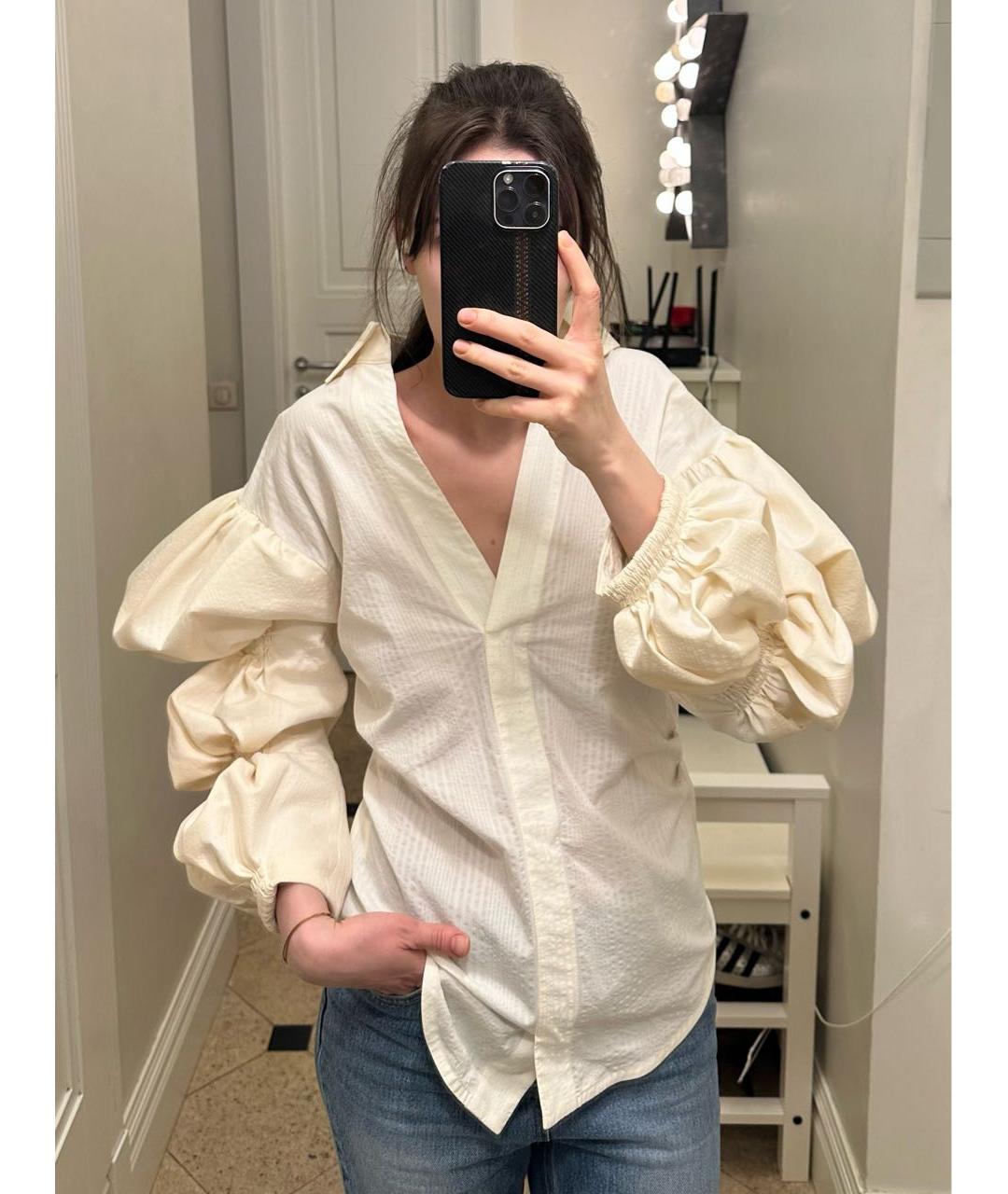 JACQUEMUS Бежевая хлопковая рубашка, фото 8