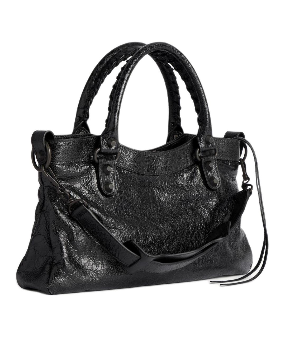 BALENCIAGA Черная кожаная сумка через плечо, фото 3