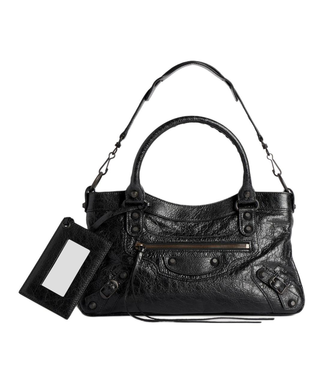BALENCIAGA Черная кожаная сумка через плечо, фото 1