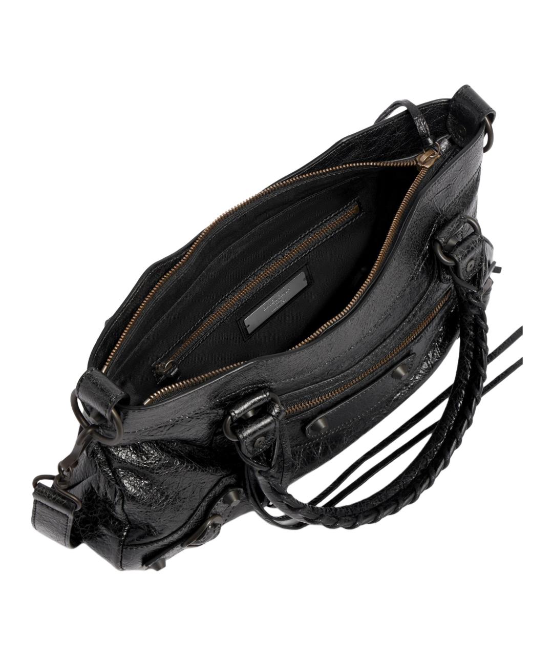 BALENCIAGA Черная кожаная сумка через плечо, фото 4