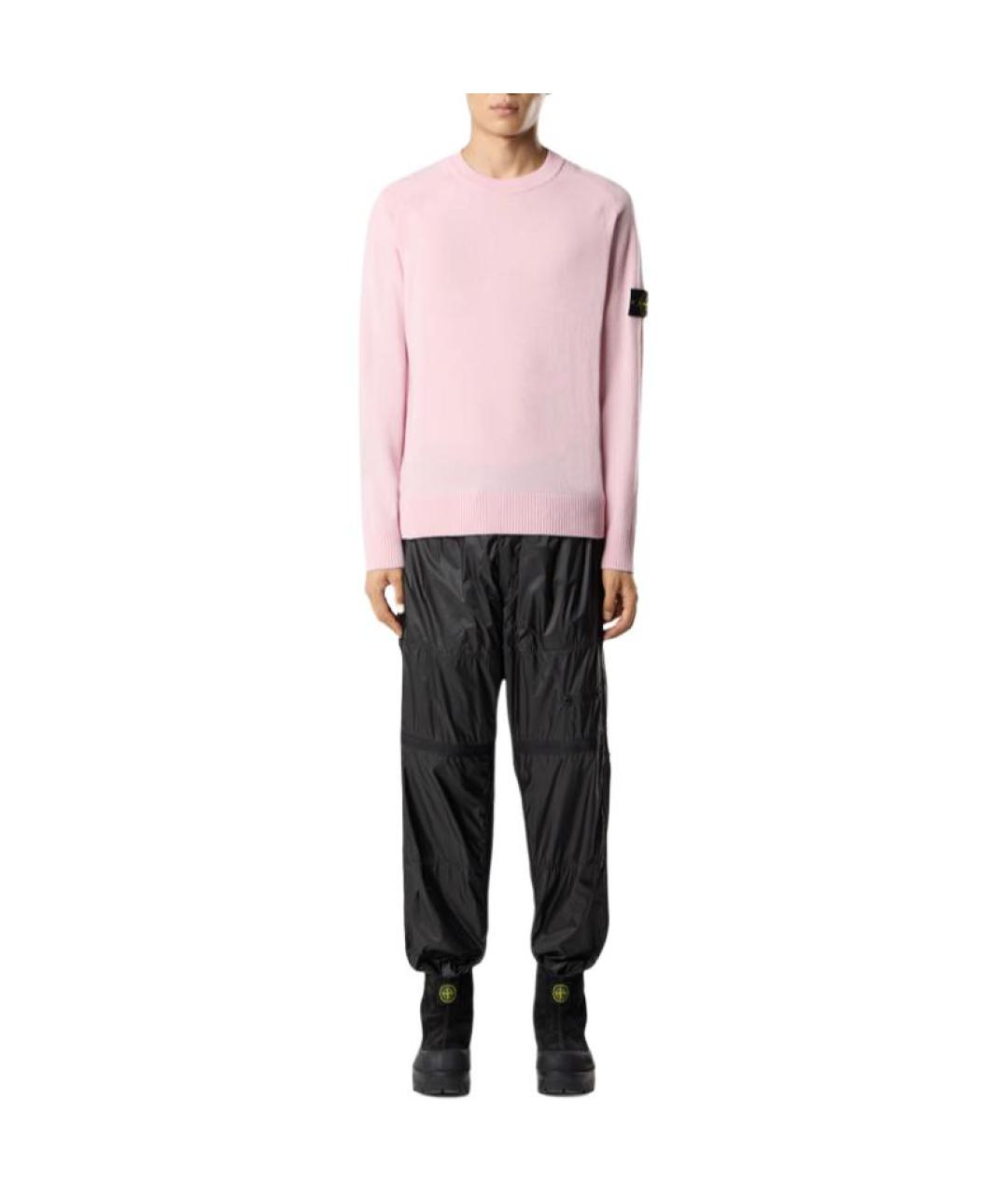 STONE ISLAND Розовый шерстяной джемпер / свитер, фото 3