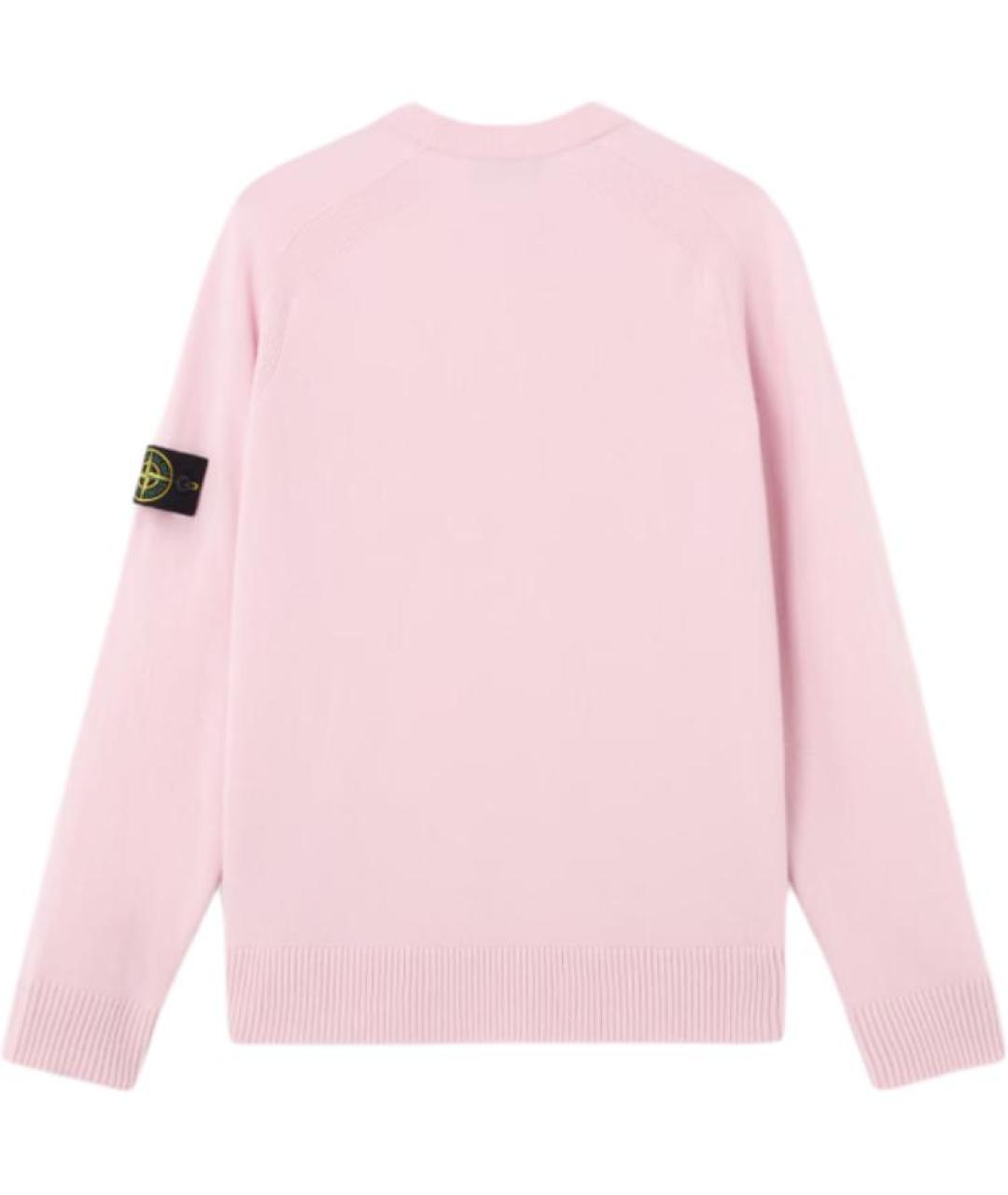 STONE ISLAND Розовый шерстяной джемпер / свитер, фото 2