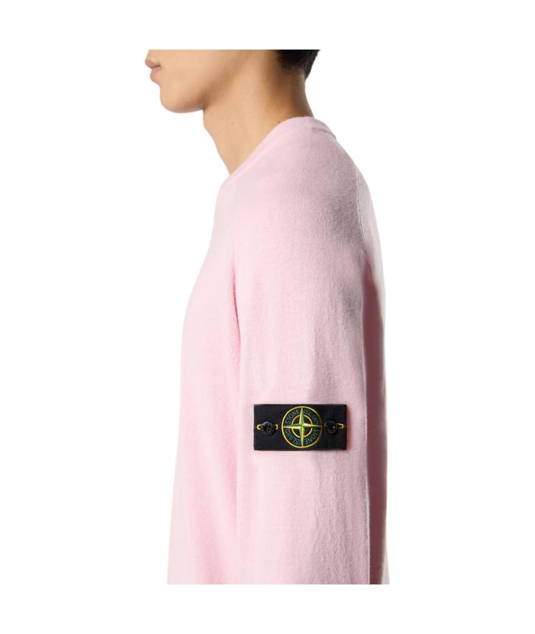 STONE ISLAND Розовый шерстяной джемпер / свитер, фото 5