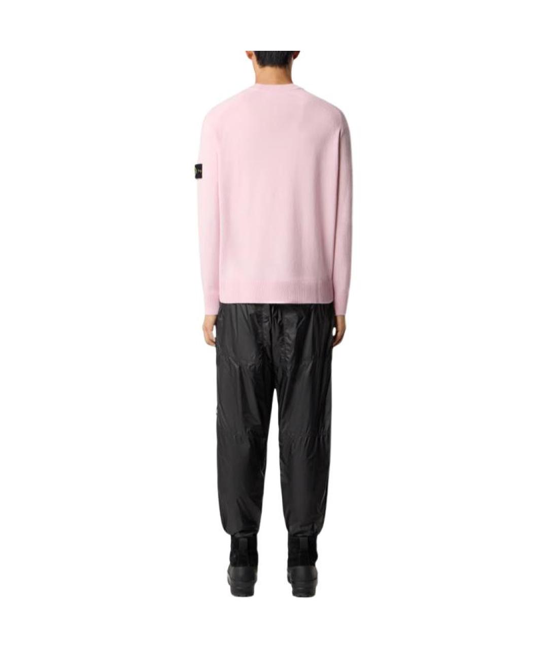 STONE ISLAND Розовый шерстяной джемпер / свитер, фото 4