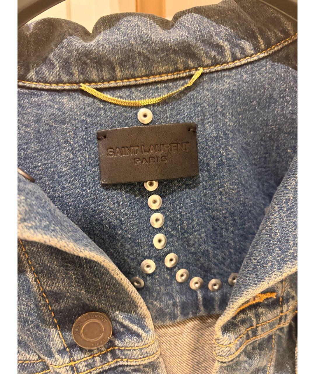 SAINT LAURENT Синяя хлопковая куртка, фото 3