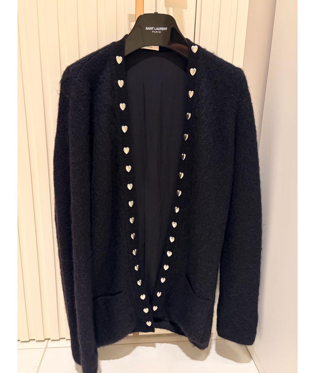 SAINT LAURENT Черный шерстяной кардиган, фото 4