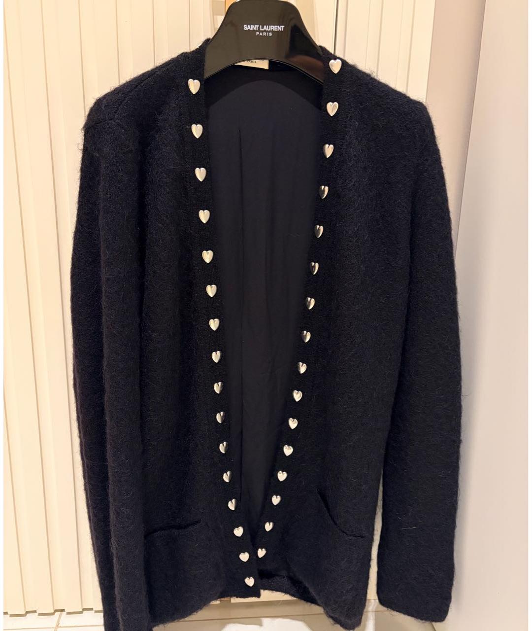 SAINT LAURENT Черный шерстяной кардиган, фото 5