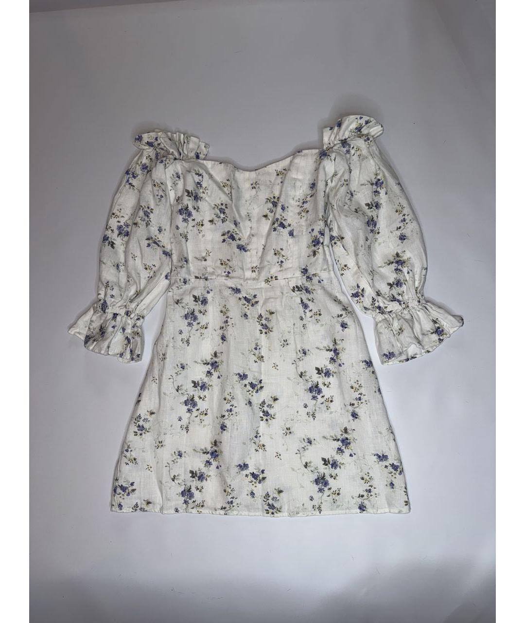 REFORMATION Белое льняное коктейльное платье, фото 6