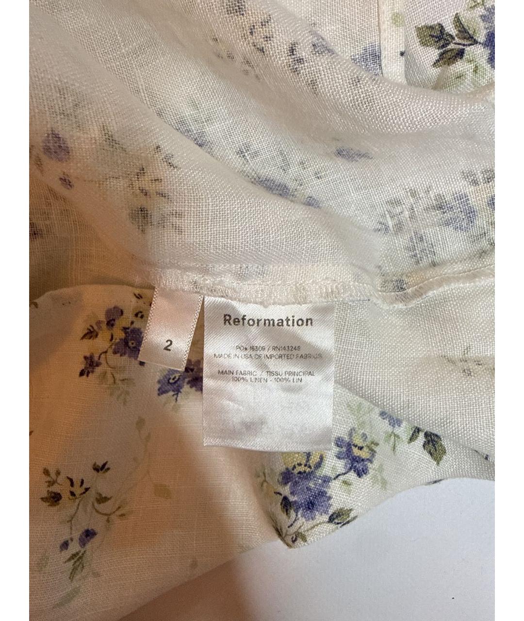 REFORMATION Белое льняное коктейльное платье, фото 5