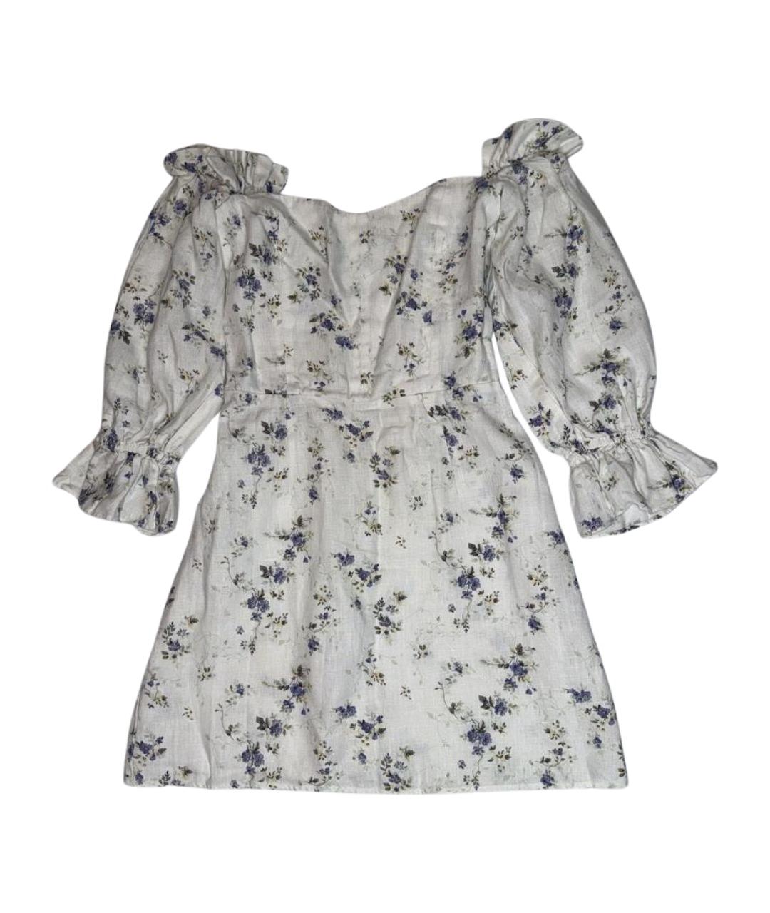 REFORMATION Белое льняное коктейльное платье, фото 1