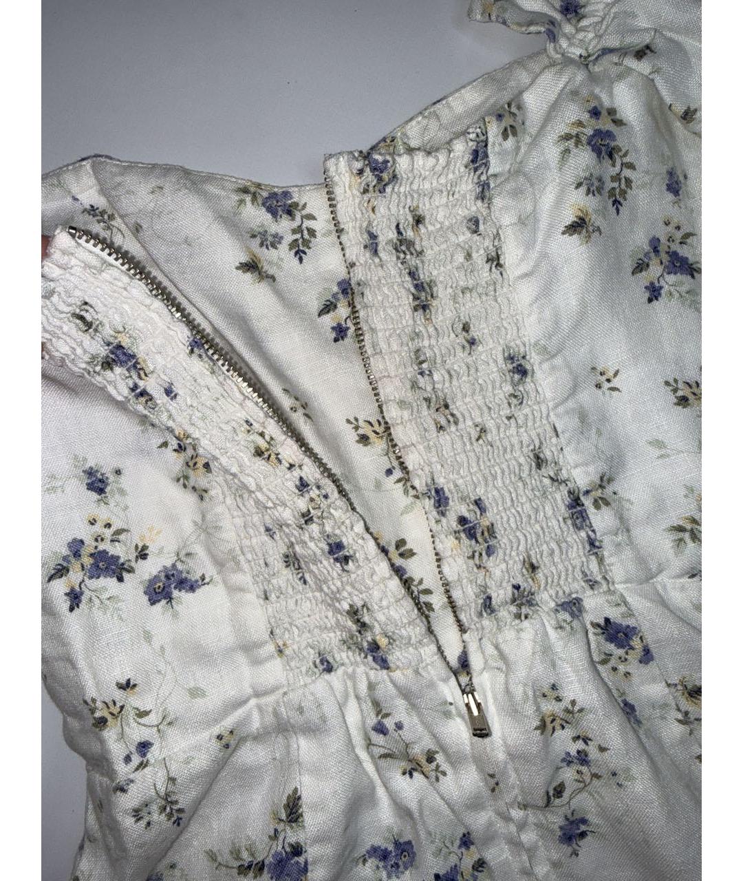 REFORMATION Белое льняное коктейльное платье, фото 4