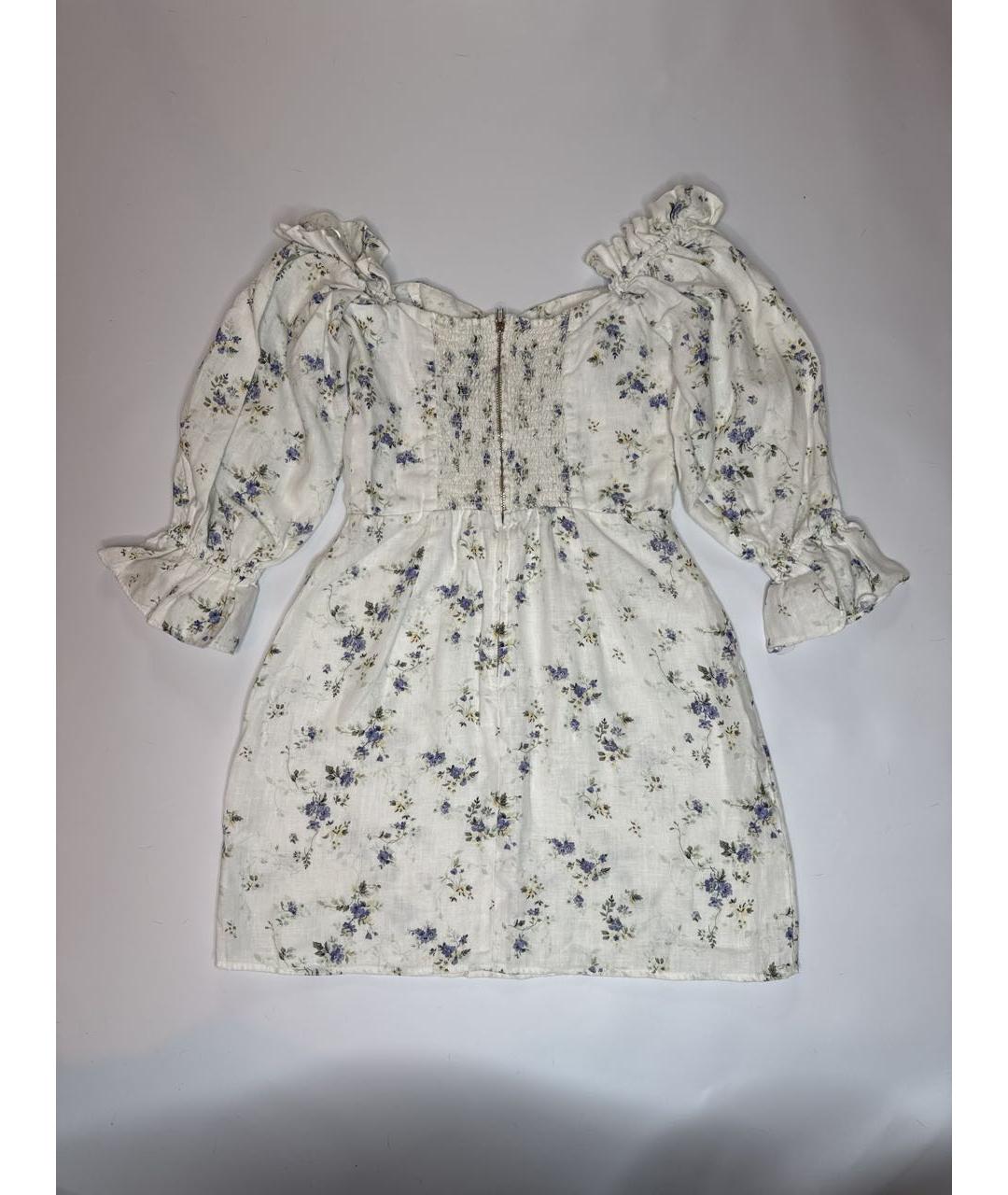 REFORMATION Белое льняное коктейльное платье, фото 2