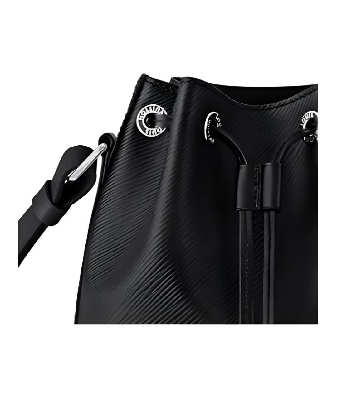 LOUIS VUITTON Черная кожаная сумка через плечо, фото 4