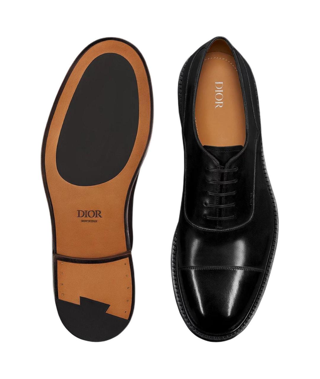 CHRISTIAN DIOR Черные кожаные туфли, фото 5
