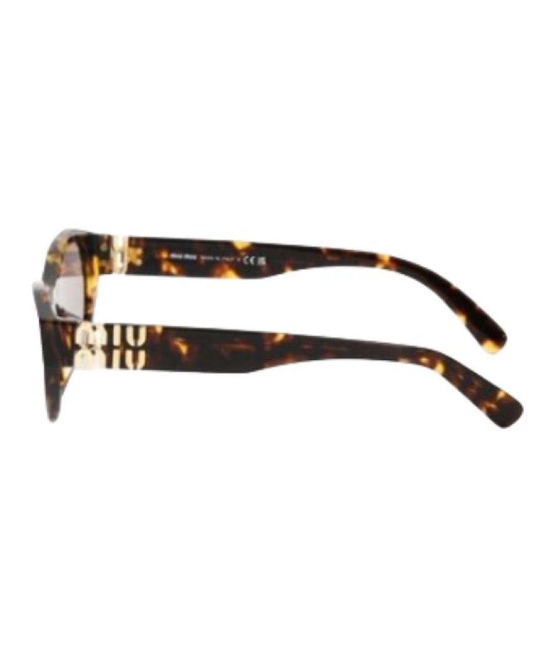 MIU MIU Коричневые пластиковые солнцезащитные очки, фото 3