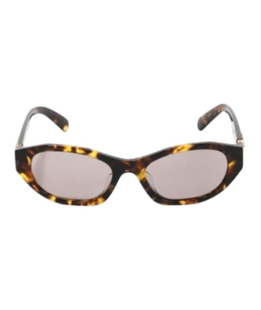 MIU MIU Коричневые пластиковые солнцезащитные очки, фото 2