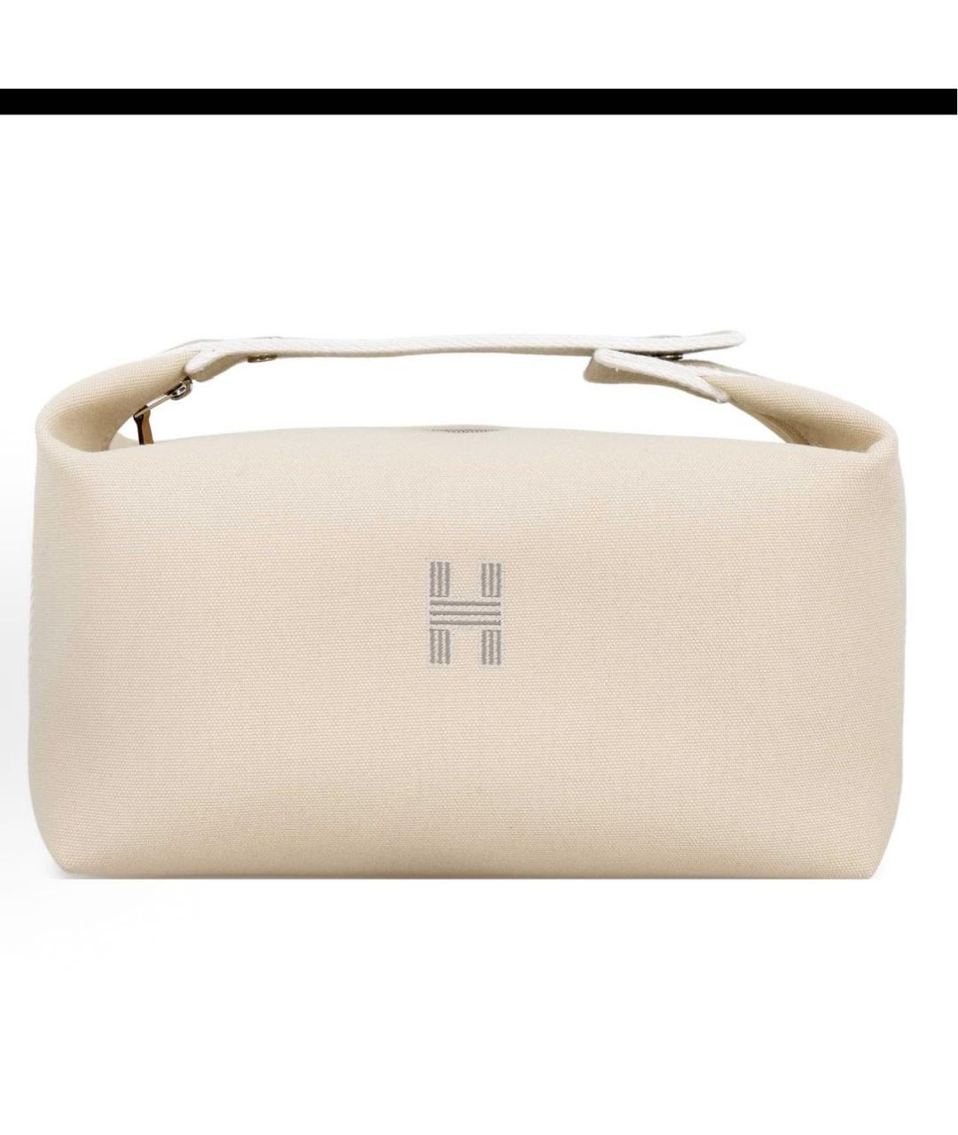 HERMES Бежевая косметичка, фото 9