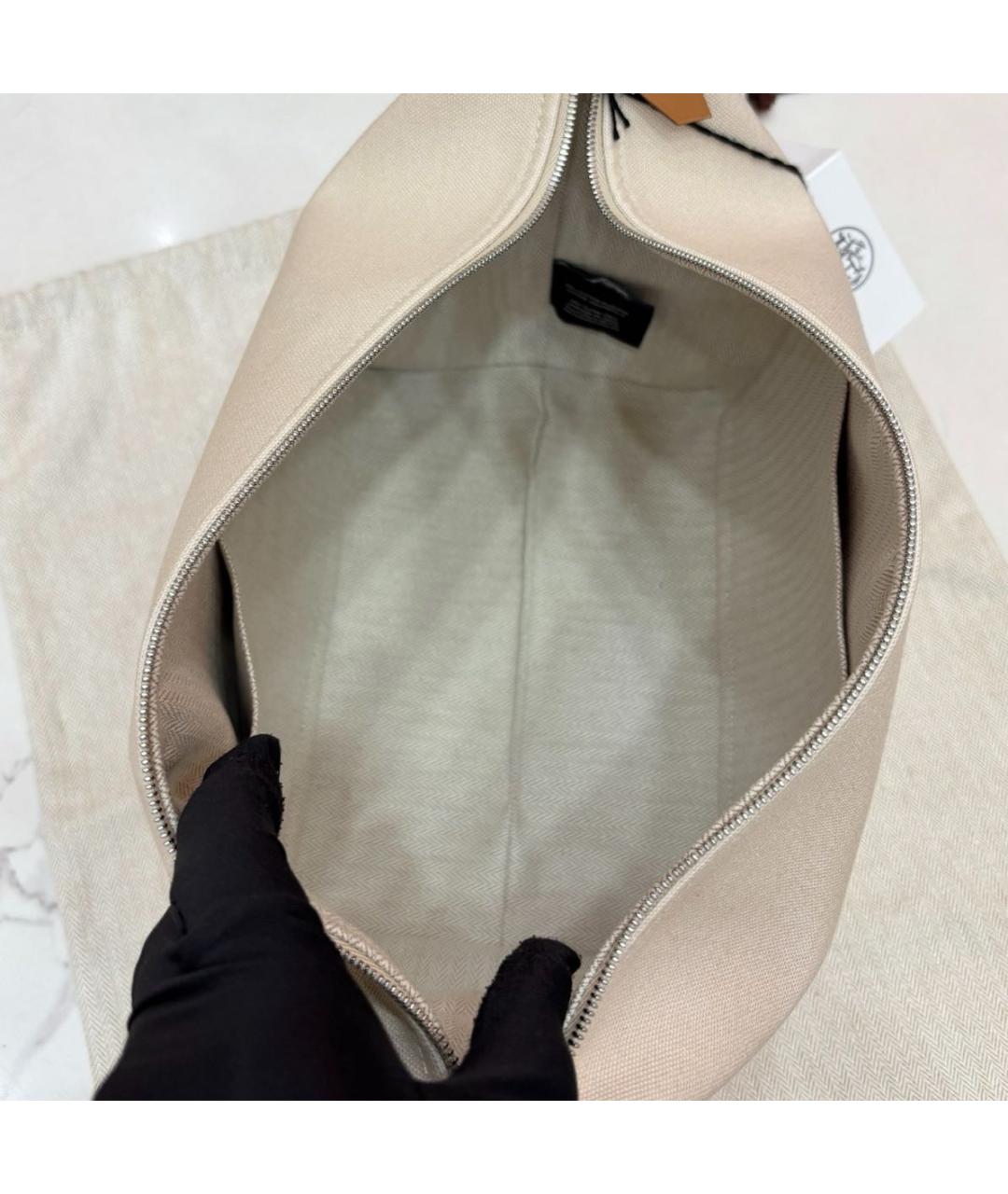 HERMES Бежевая косметичка, фото 8