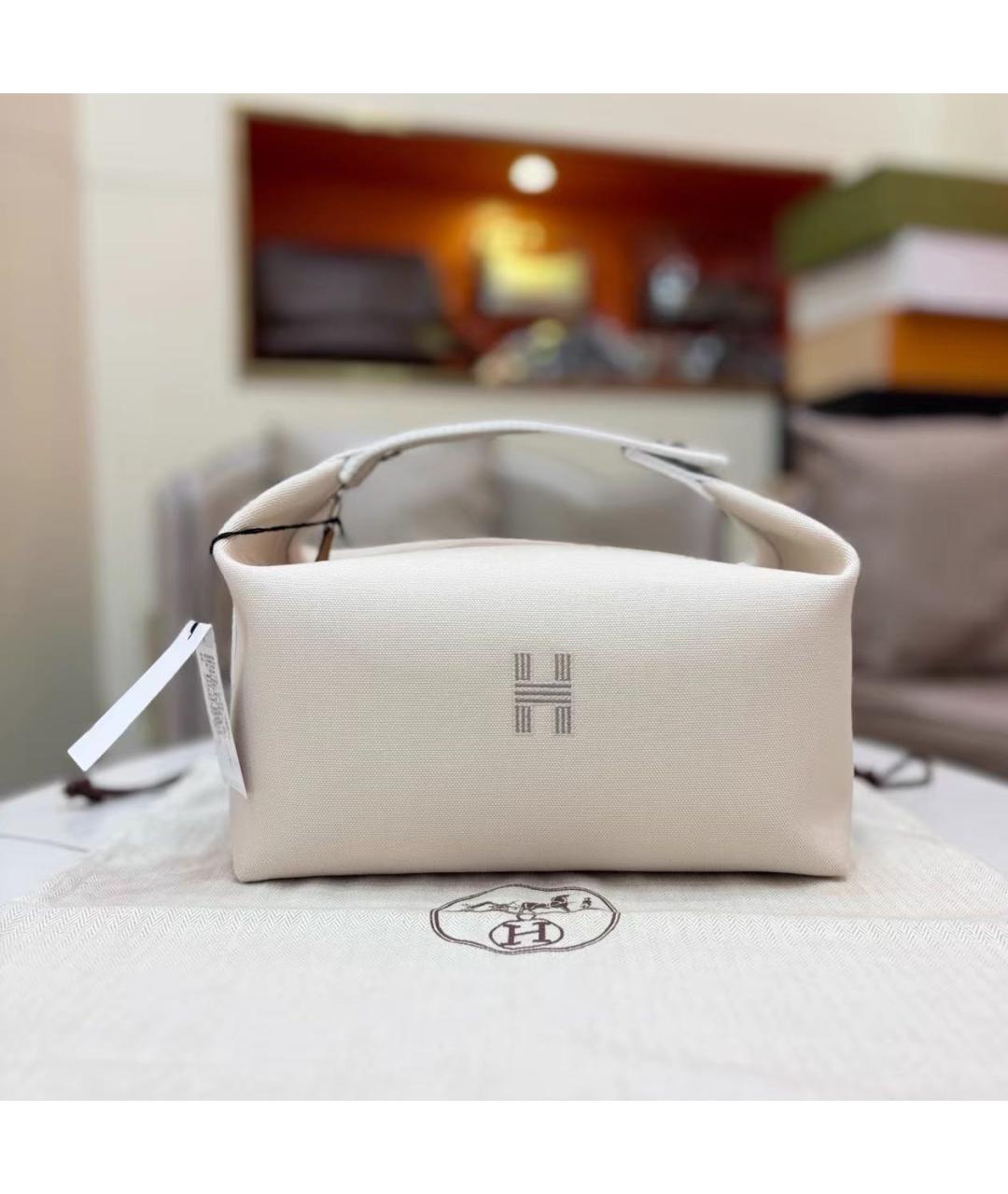 HERMES Бежевая косметичка, фото 2